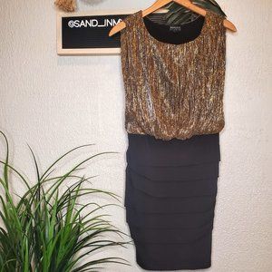 En Focus Shimmery Holiday Party Gold Metallic Size 6